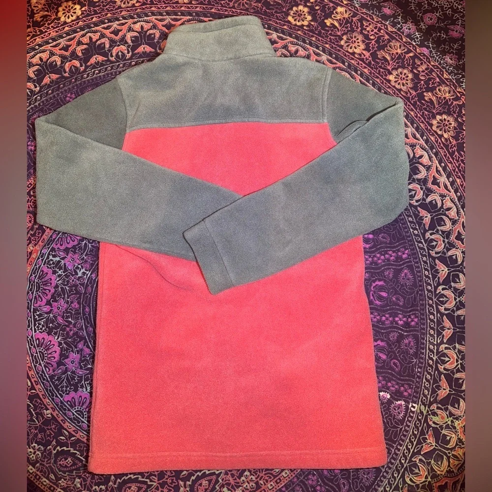 Columbia Two-Tone Red and Gray Fleece Jacket